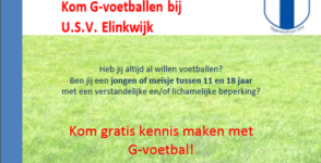 Kennismakingstraining G-voetbal bij Voetbalvereniging Elinkwijk